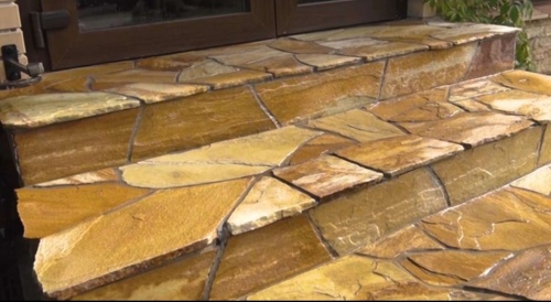 Плитняк златолит жёлтый золотистый для отмостки купить в Сибае