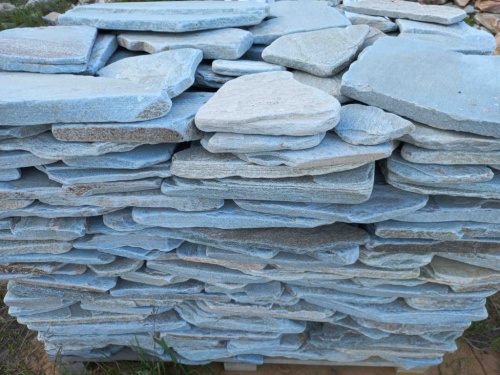 Плитняк златолит зелёный галтованный для цоколя купить в Сибае